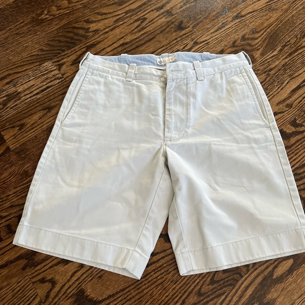 J. Crew Men's Flat Front Shorts in Light Tan